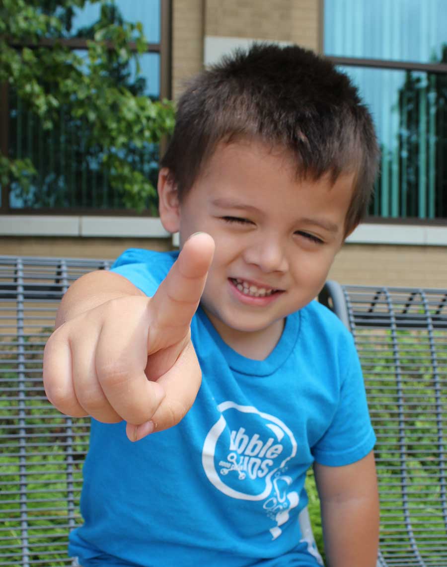 Participant Pointing at Camera