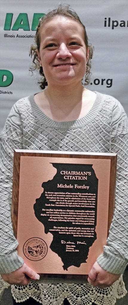Michele Forzley with IAPD Award